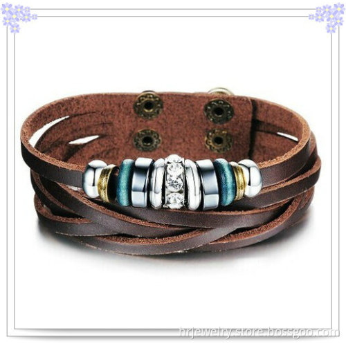 Handmade Jewelry Leather Jewelry Leather Bracelet (HR6078)